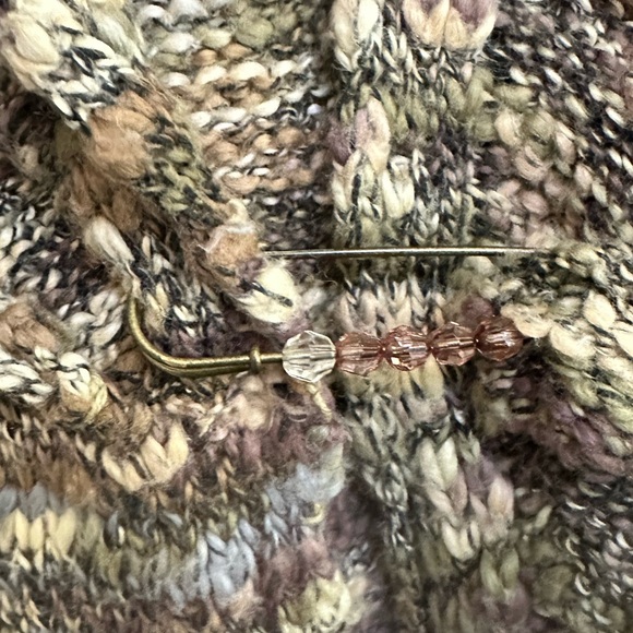 Coldwater Creek Knit Cardigan Sweater with Floral Appliqué in women’s Large - Picture 8 of 9